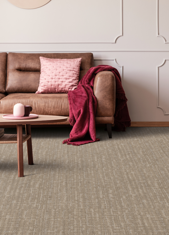 textured brown carpets in a stylish living room