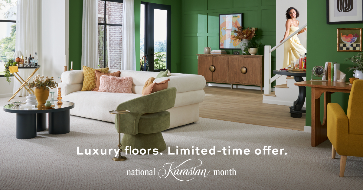 Family playing on wood-look flooring.