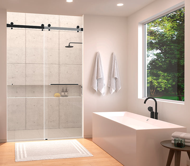 custom shower glass bathroom room scene