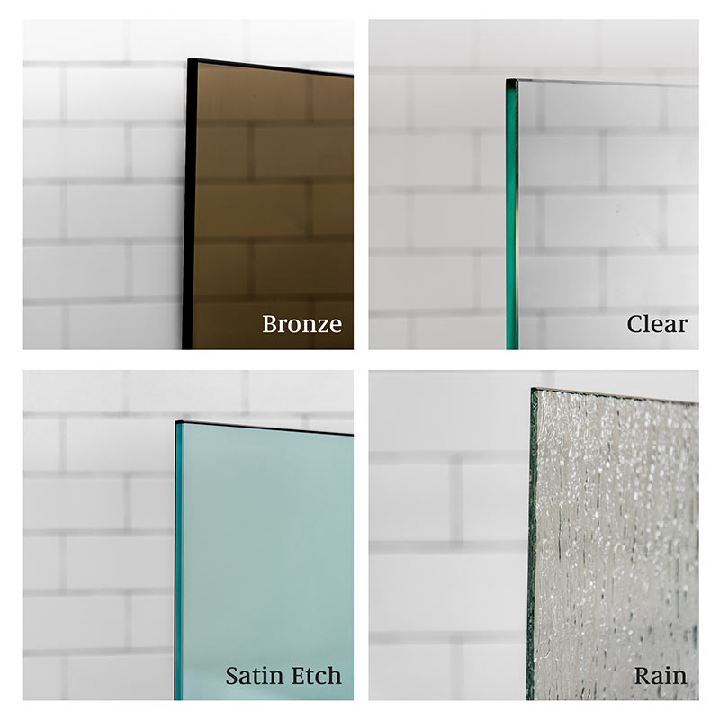 custom shower glass types