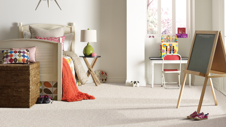 soft textured carpet in a peaceful childrens bedroom